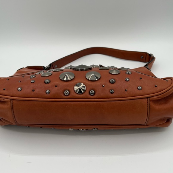 Cole Haan Bronze Brown Leather Shoulder Bag with Studded Detail - Picture 5 of 13